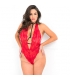 FRONT FOCUS CHOKER BODY DE ENCAJE FLORAL ROJO