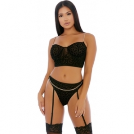 CHAIN ME UP BUSTIER SET NEGRO